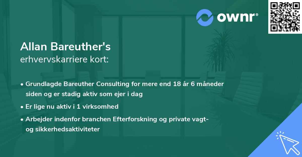 Allan Bareuther's erhvervskarriere kort