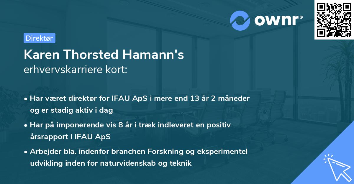 Karen Thorsted Hamann's erhvervskarriere kort