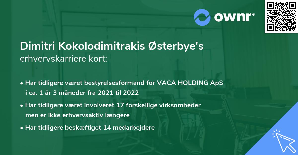 Dimitri Kokolodimitrakis Østerbye's erhvervskarriere kort