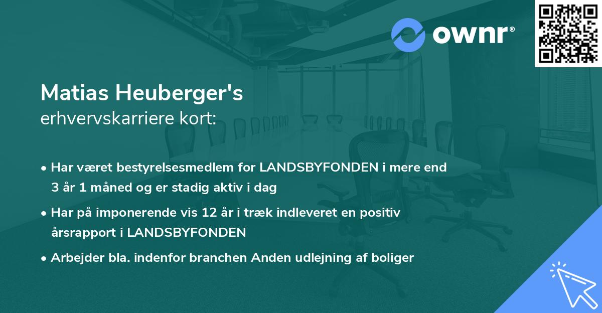Matias Heuberger's erhvervskarriere kort