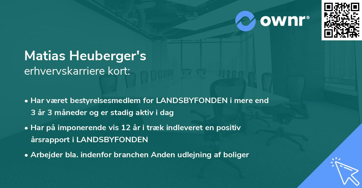 Matias Heuberger's erhvervskarriere kort