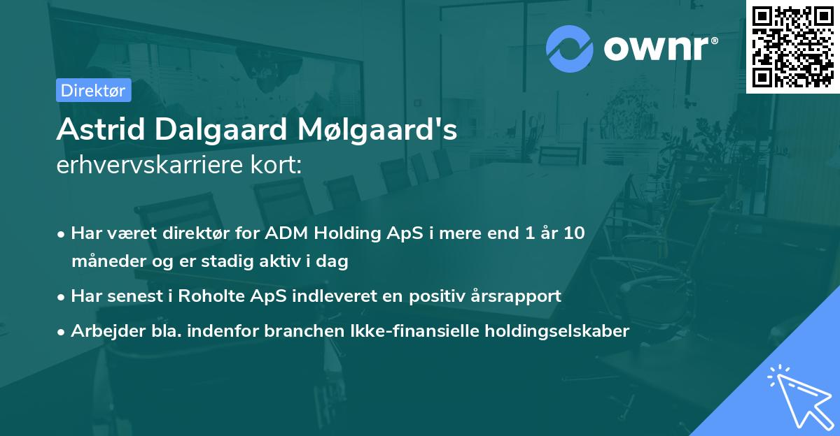 Astrid Dalgaard Mølgaard's erhvervskarriere kort