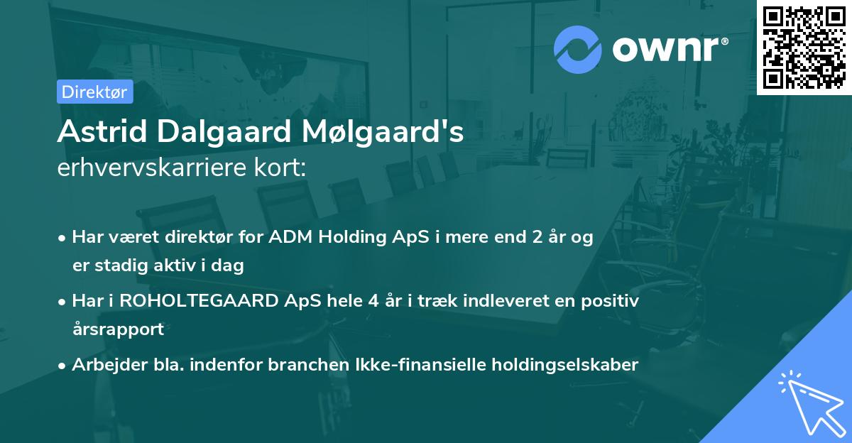 Astrid Dalgaard Mølgaard's erhvervskarriere kort