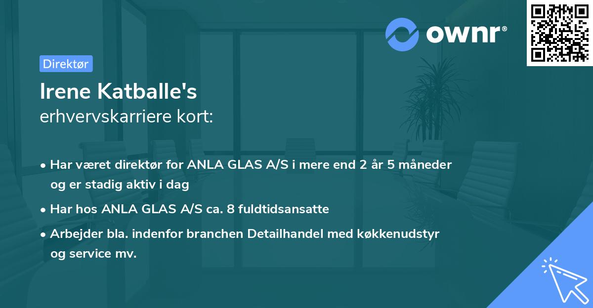 Irene Katballe's erhvervskarriere kort