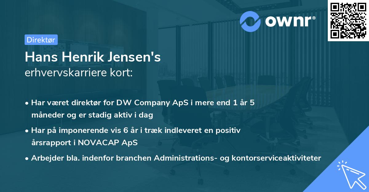 Hans Henrik Jensen's erhvervskarriere kort