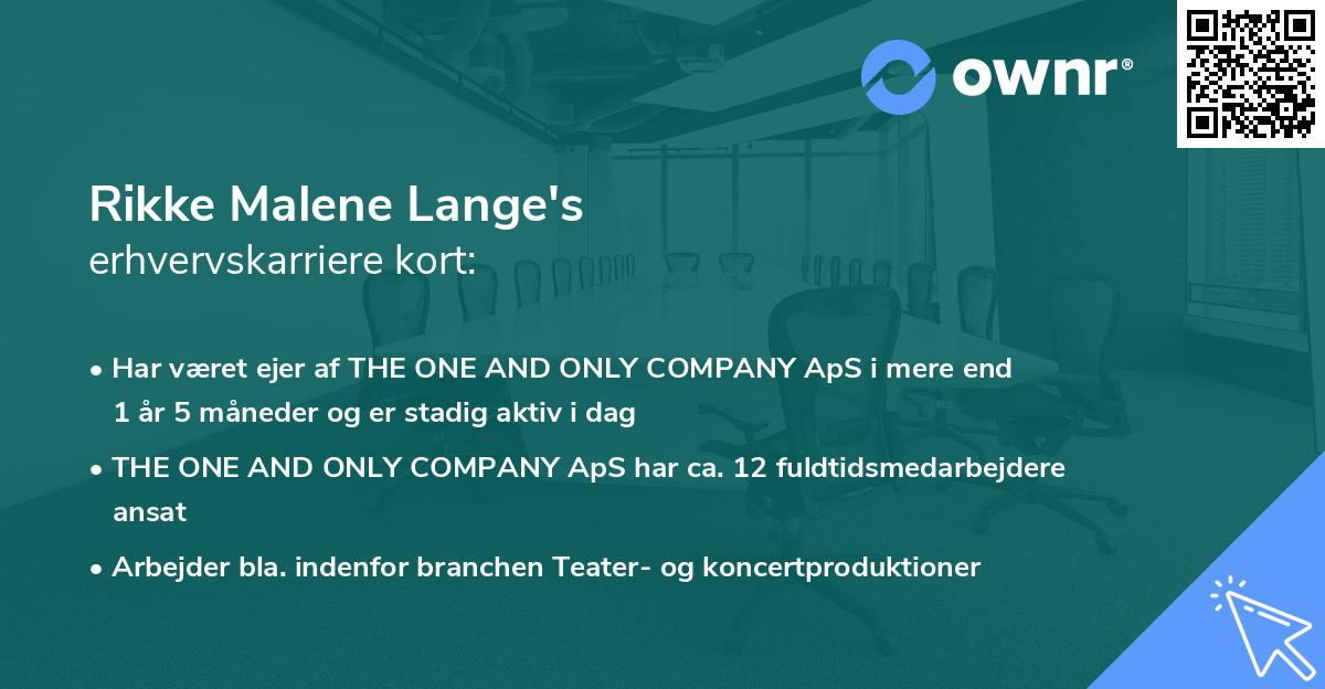 Rikke Malene Lange's erhvervskarriere kort
