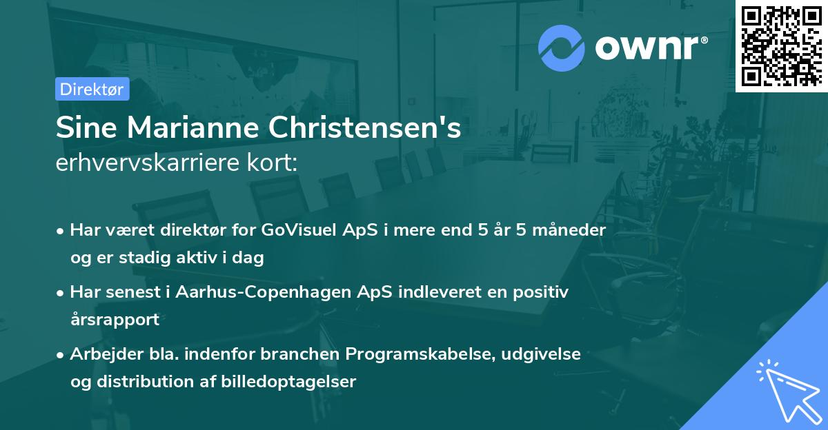 Sine Marianne Christensen's erhvervskarriere kort