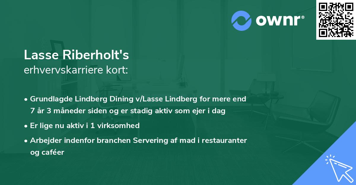 Lasse Riberholt's erhvervskarriere kort