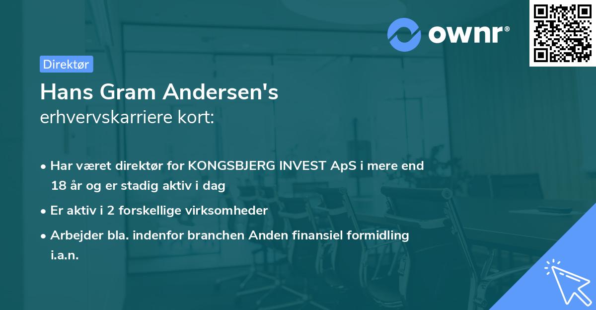 Hans Gram Andersen's erhvervskarriere kort
