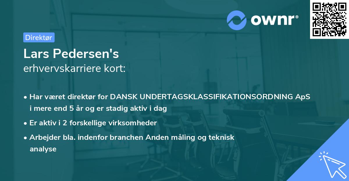 Lars Pedersen's erhvervskarriere kort