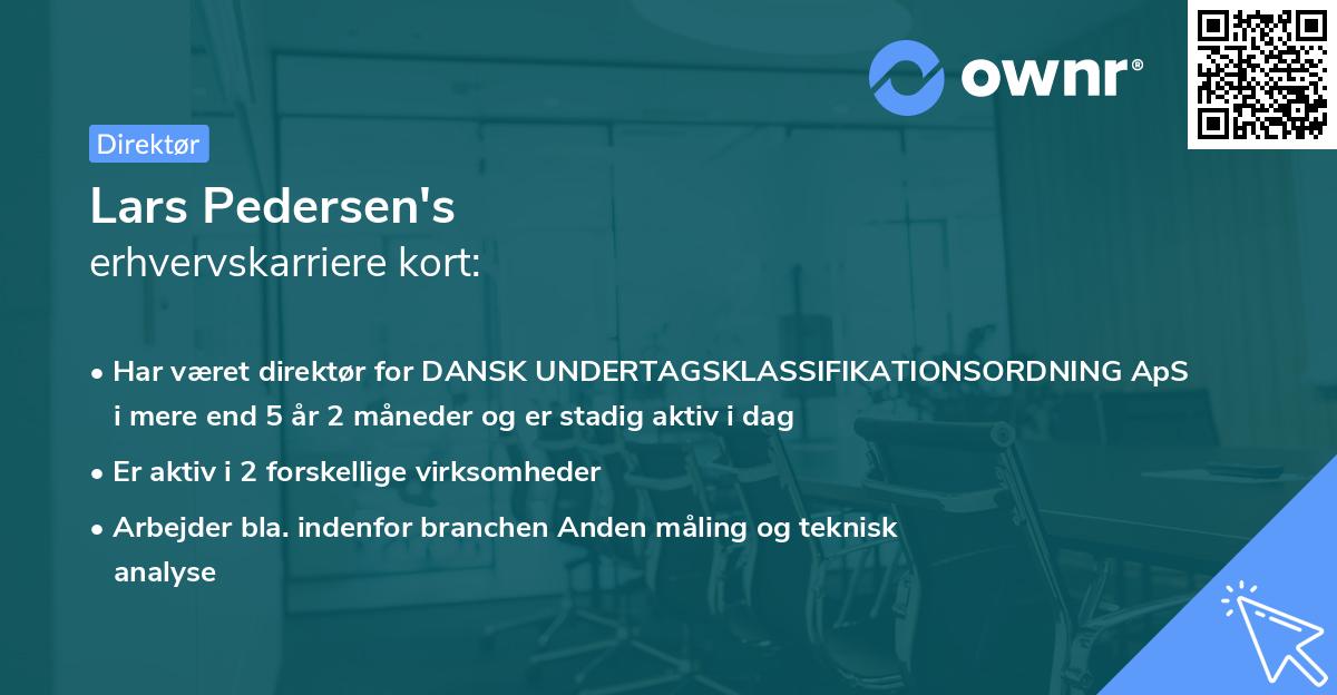 Lars Pedersen's erhvervskarriere kort