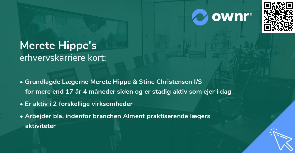 Merete Hippe's erhvervskarriere kort