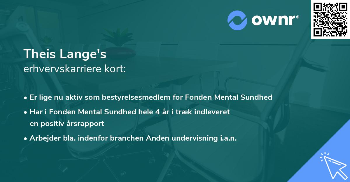 Theis Lange's erhvervskarriere kort