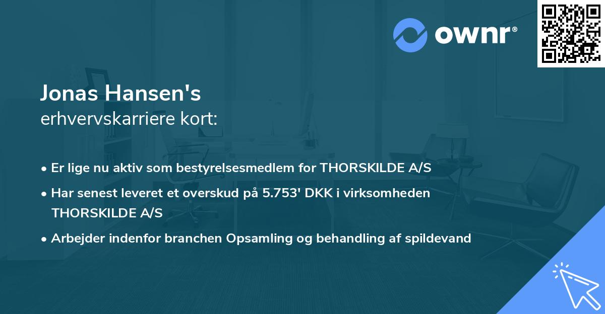 Jonas Hansen's erhvervskarriere kort