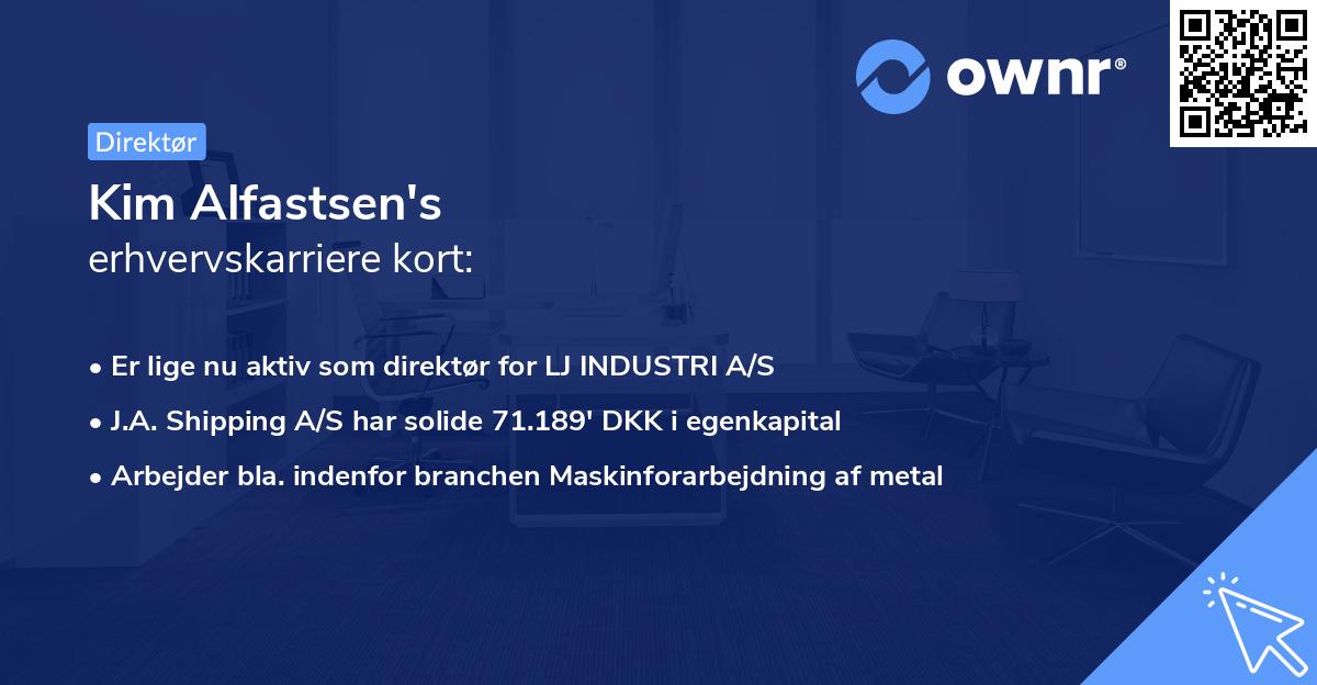Kim Alfastsen's erhvervskarriere kort