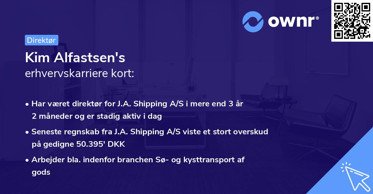 Kim Alfastsen's erhvervskarriere kort
