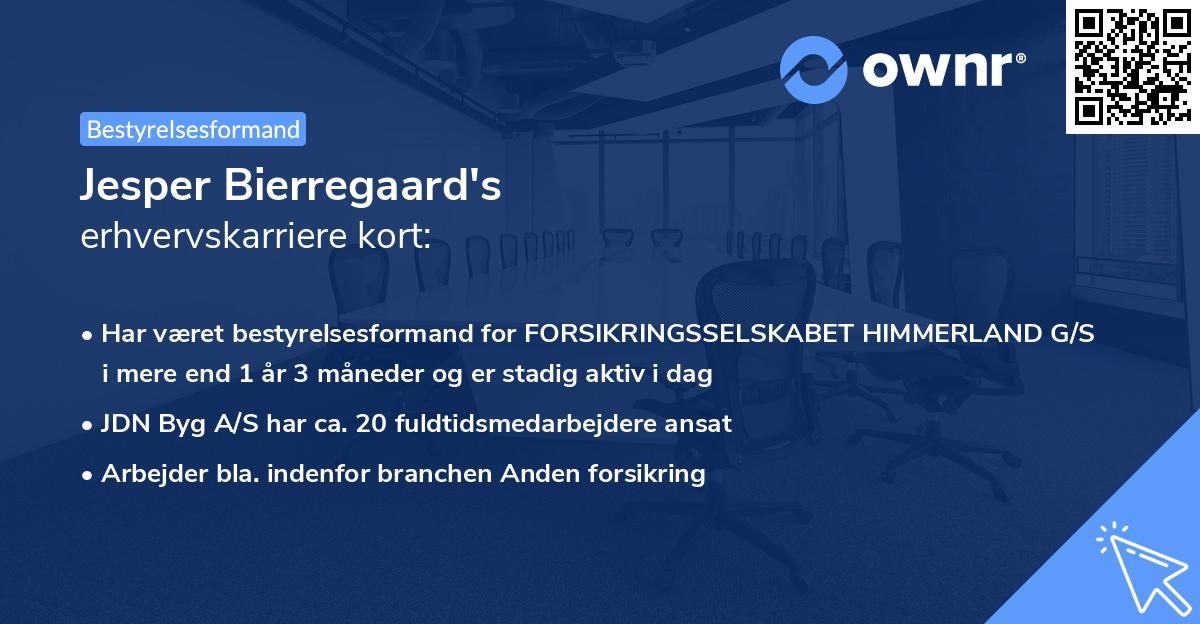 Jesper Bierregaard's erhvervskarriere kort