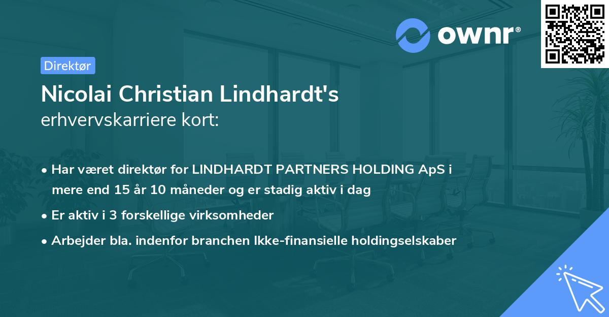 Nicolai Christian Lindhardt's erhvervskarriere kort