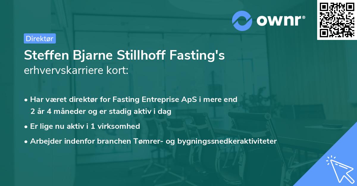 Steffen Bjarne Stillhoff Fasting's erhvervskarriere kort