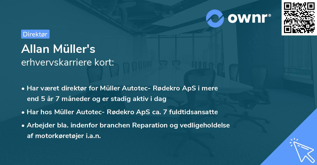 Allan Müller's erhvervskarriere kort