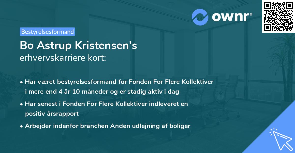 Bo Astrup Kristensen's erhvervskarriere kort
