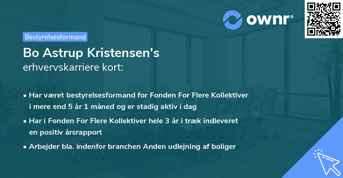 Bo Astrup Kristensen's erhvervskarriere kort