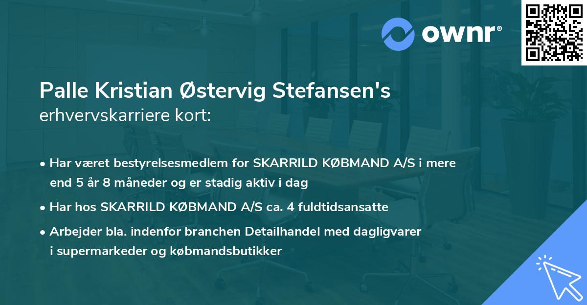 Palle Kristian Østervig Stefansen's erhvervskarriere kort