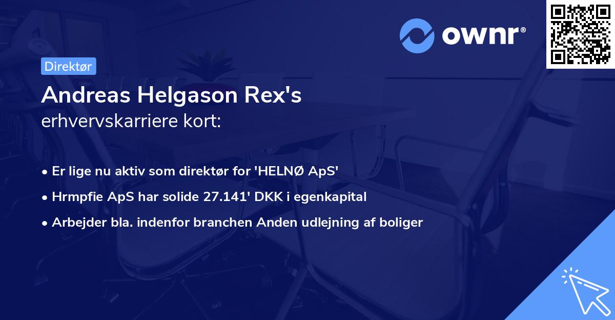 Andreas Helgason Rex's erhvervskarriere kort