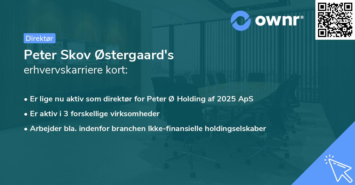 Peter Skov Østergaard's erhvervskarriere kort