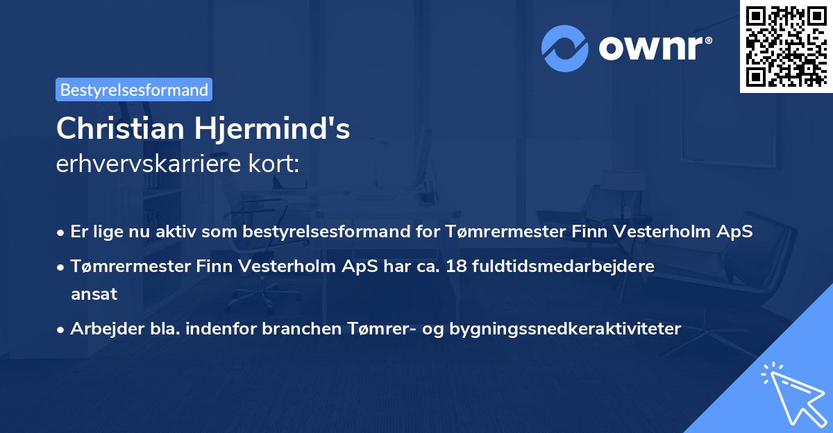 Christian Hjermind's erhvervskarriere kort