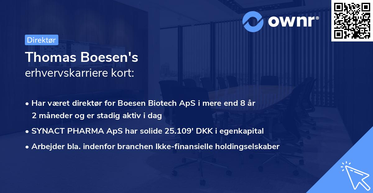 Thomas Boesen's erhvervskarriere kort
