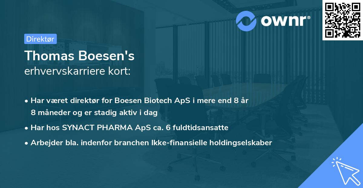 Thomas Boesen's erhvervskarriere kort
