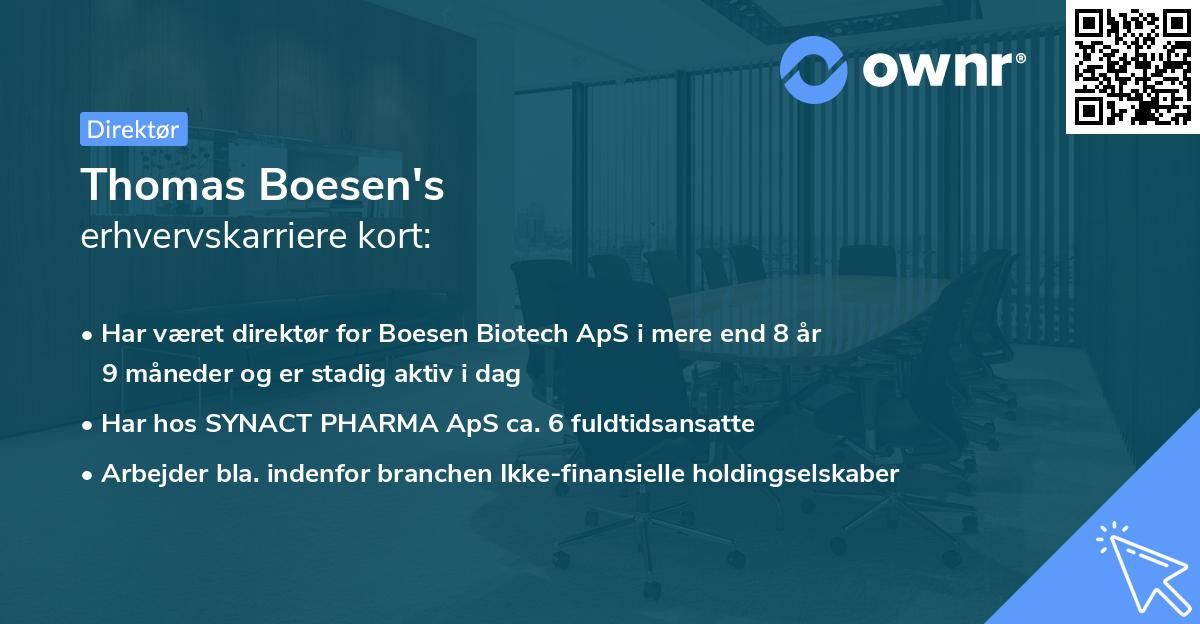 Thomas Boesen's erhvervskarriere kort