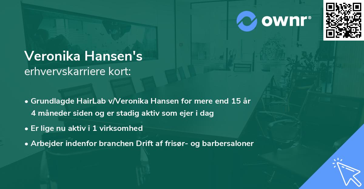 Veronika Hansen's erhvervskarriere kort