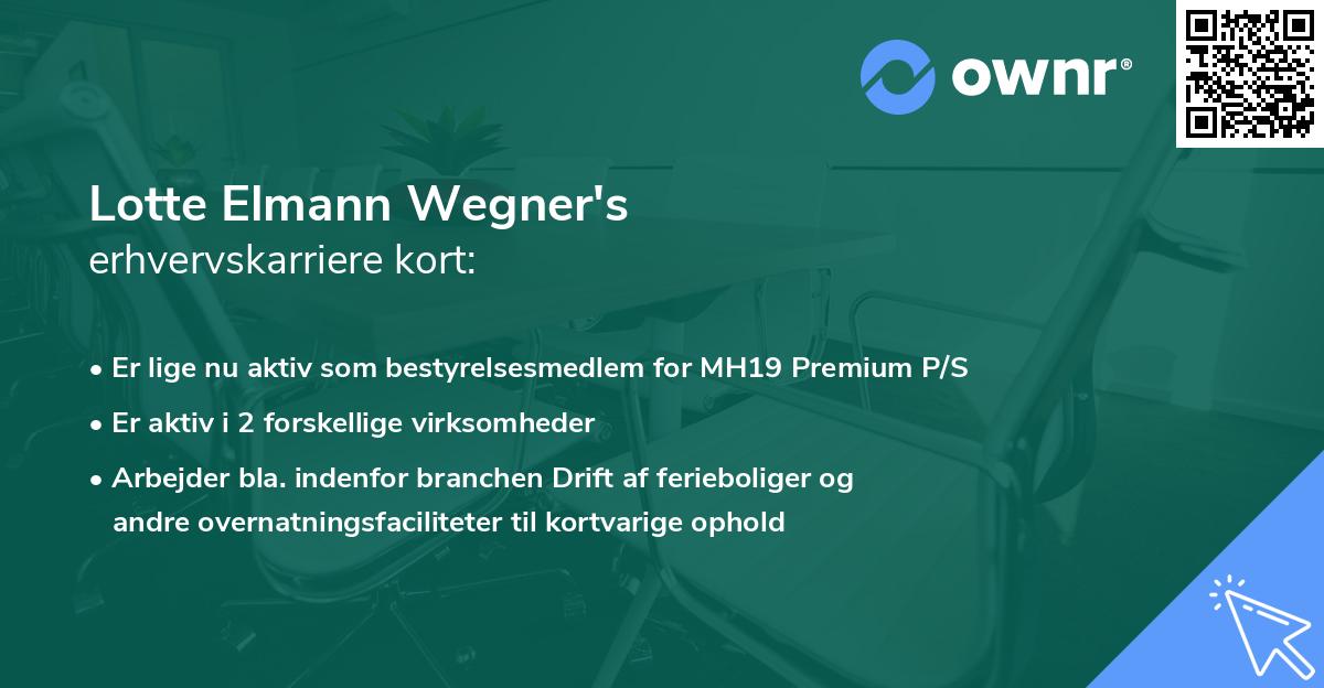 Lotte Elmann Wegner's erhvervskarriere kort