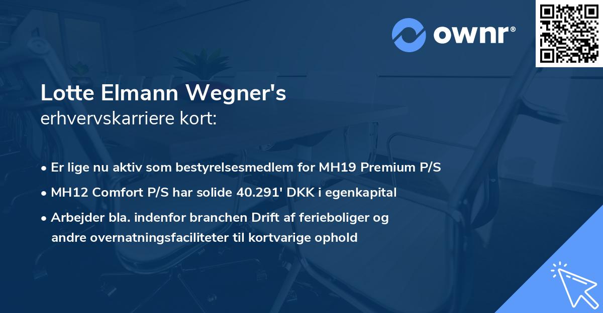 Lotte Elmann Wegner's erhvervskarriere kort