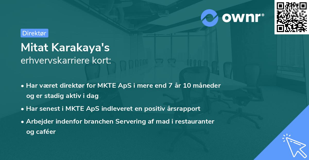 Mitat Karakaya's erhvervskarriere kort