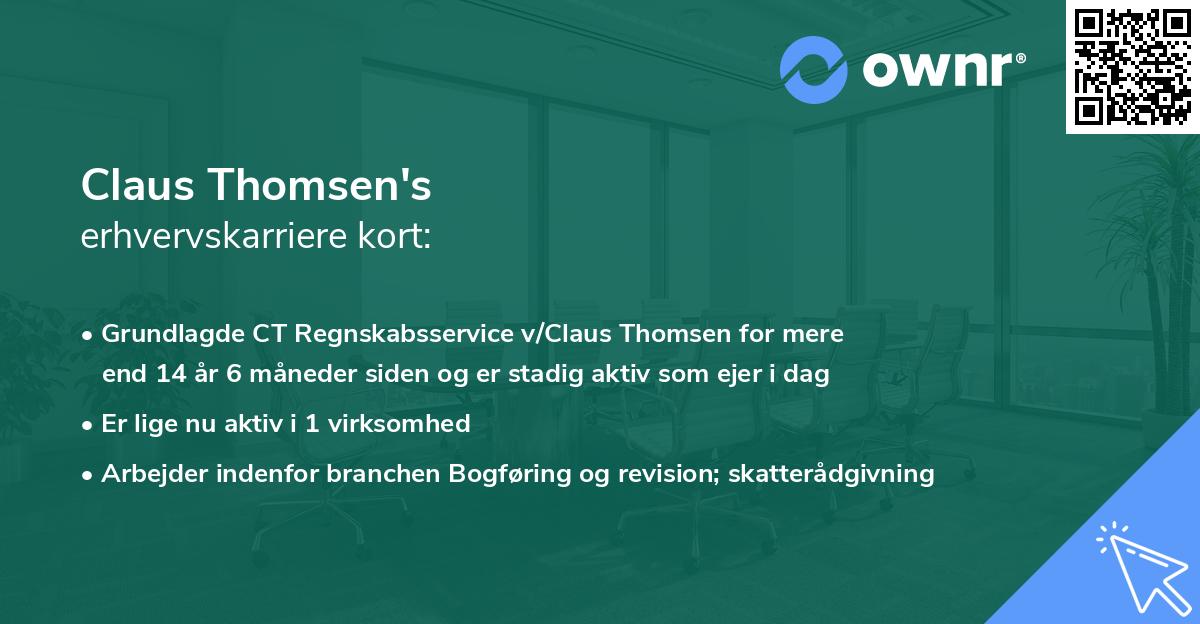 Claus Thomsen's erhvervskarriere kort