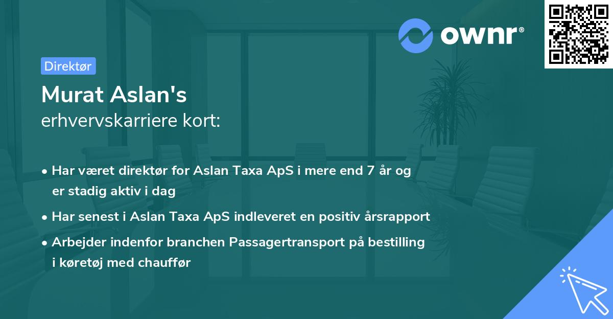 Murat Aslan's erhvervskarriere kort