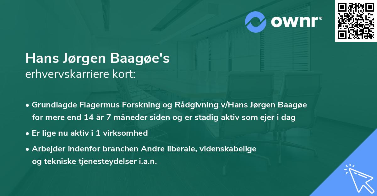 Hans Jørgen Baagøe's erhvervskarriere kort