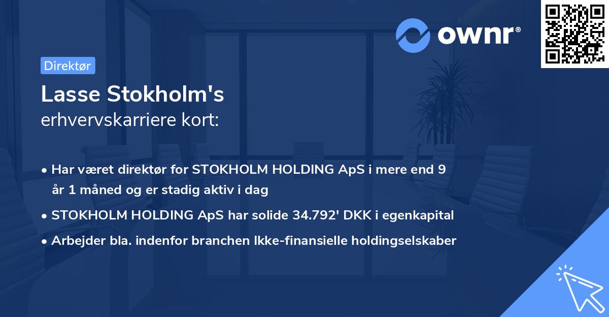 Lasse Stokholm's erhvervskarriere kort