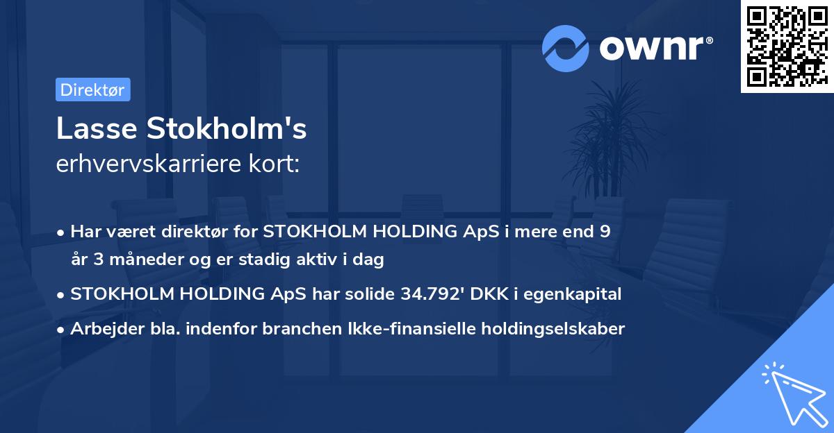 Lasse Stokholm's erhvervskarriere kort