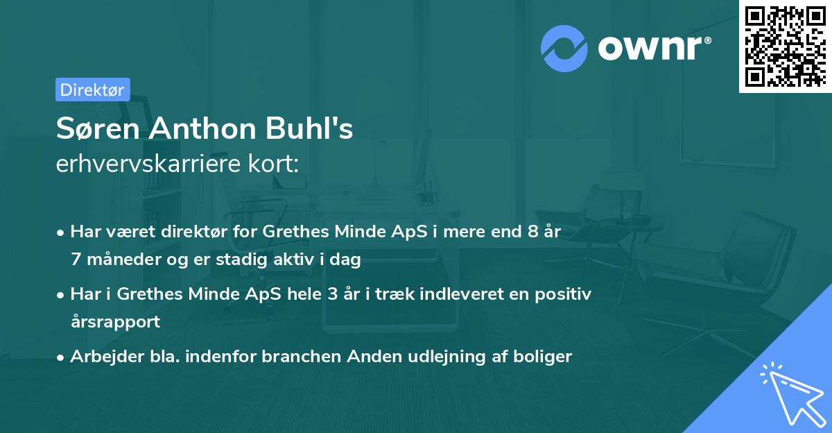Søren Anthon Buhl's erhvervskarriere kort