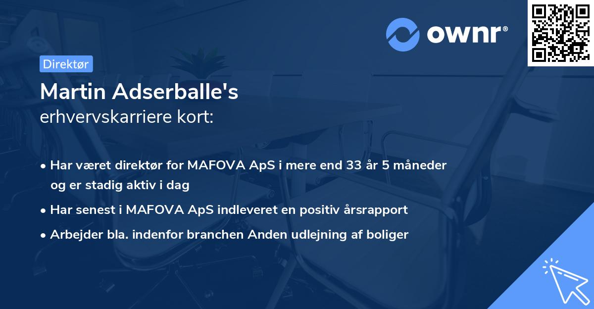 Martin Adserballe's erhvervskarriere kort