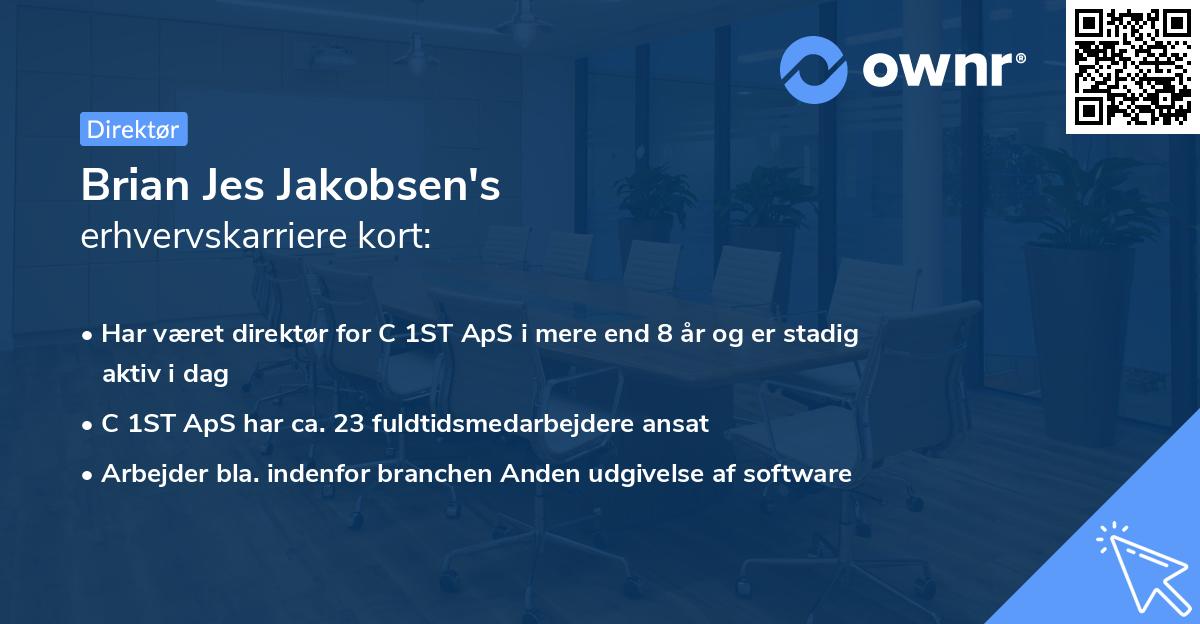 Brian Jes Jakobsen's erhvervskarriere kort