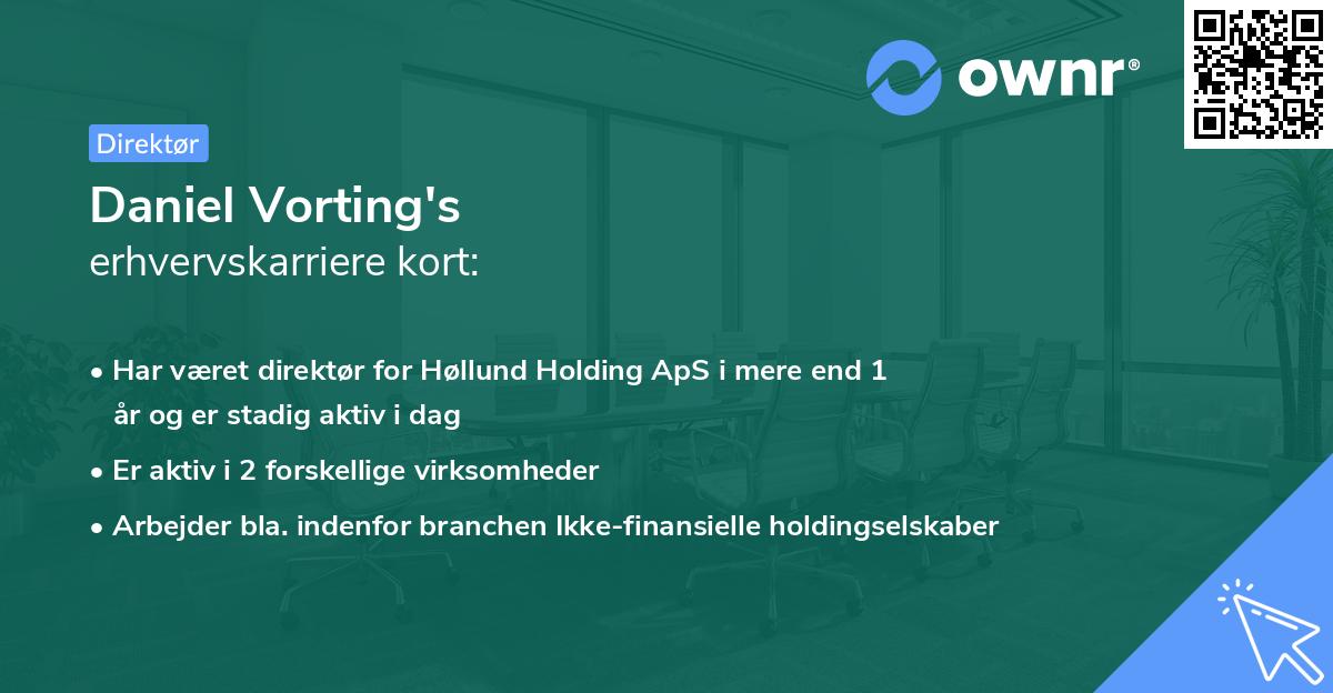 Daniel Vorting's erhvervskarriere kort