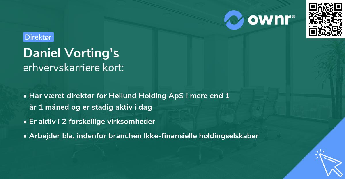 Daniel Vorting's erhvervskarriere kort