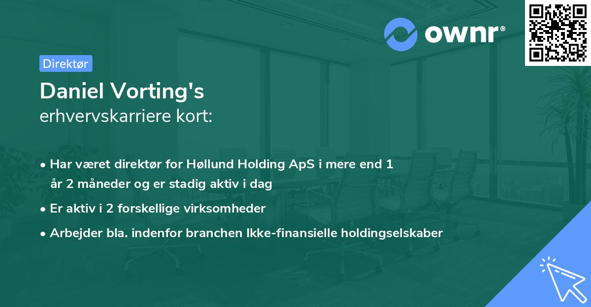 Daniel Vorting's erhvervskarriere kort