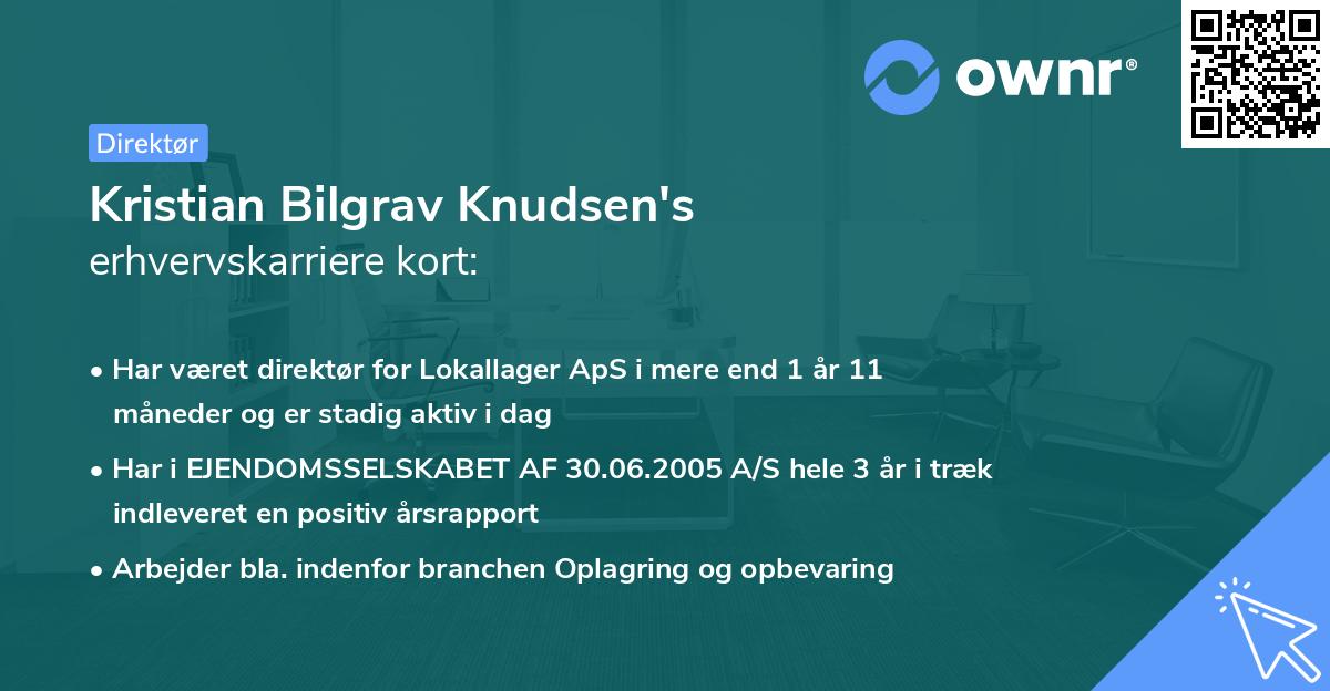 Kristian Bilgrav Knudsen's erhvervskarriere kort