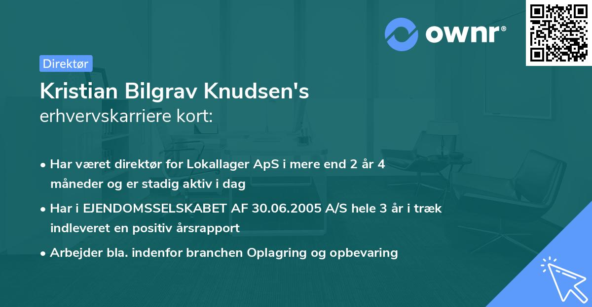 Kristian Bilgrav Knudsen's erhvervskarriere kort